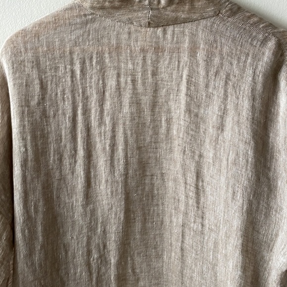 Eileen Fisher linen open drapey oatmeal linen tunic small - Picture 8 of 11